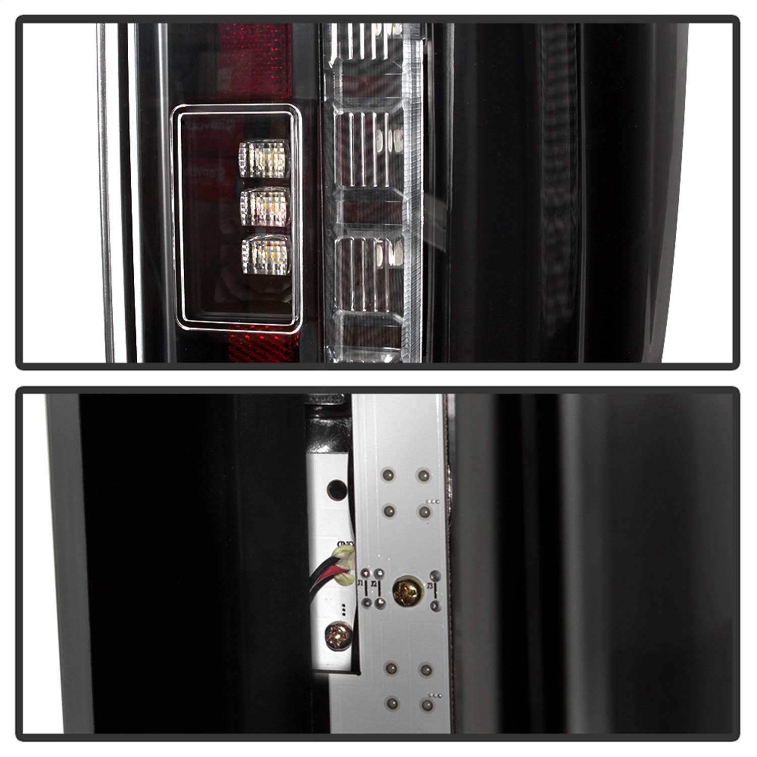 Ford F250 Superduty Spyder 17-18 Blind Spot Monitoring Model LED Tail Lights - Black