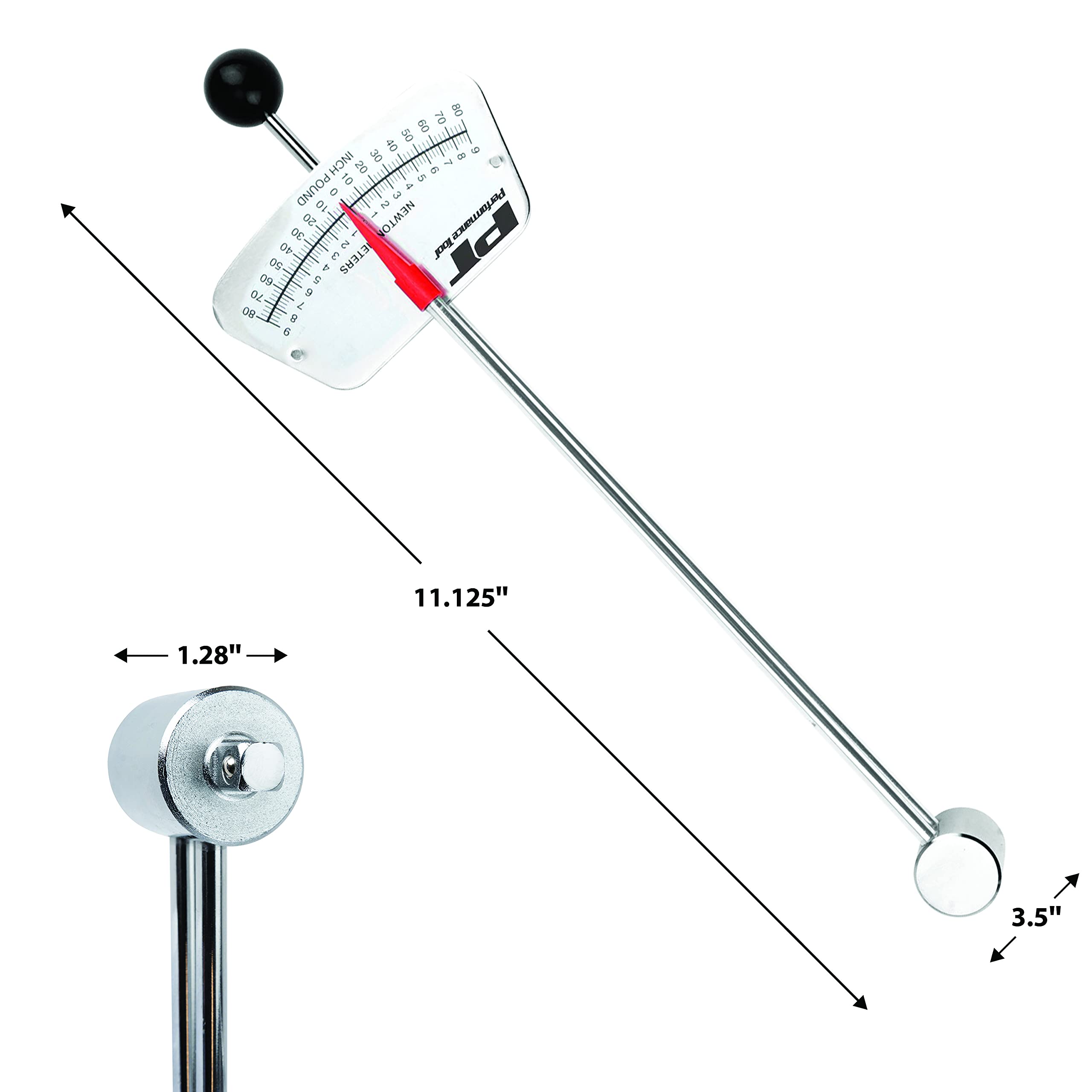 M195 Performance Tool 1/4-Inch Drive Torque Beam Wrench - 0-80 inch/lbs | Ball Handle | Accurate Torque Measurement