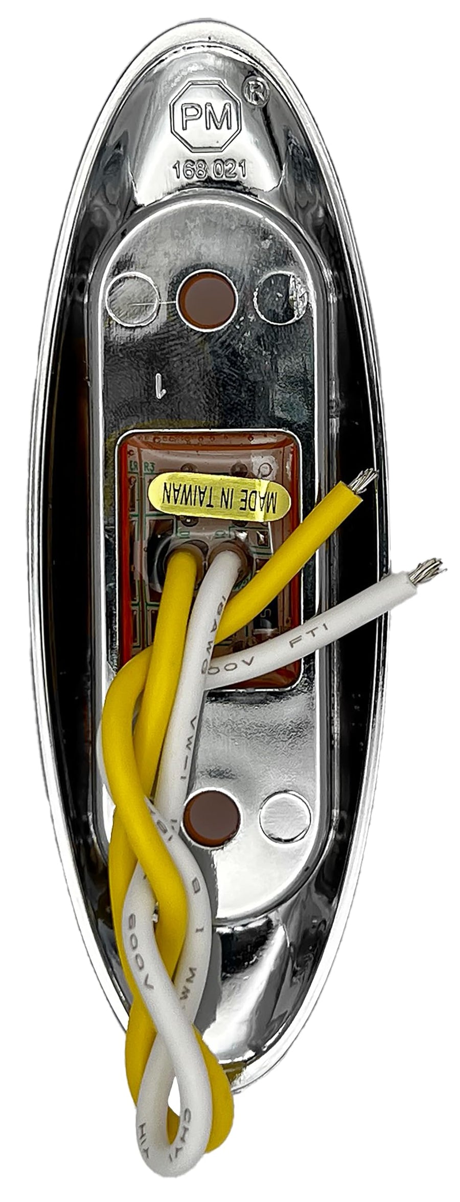 Amber Oblong RV Designer L931 w/Chrome Bezel LED Marker/Clearance Light, P2, 3.95″X1.35″, Clear Lens