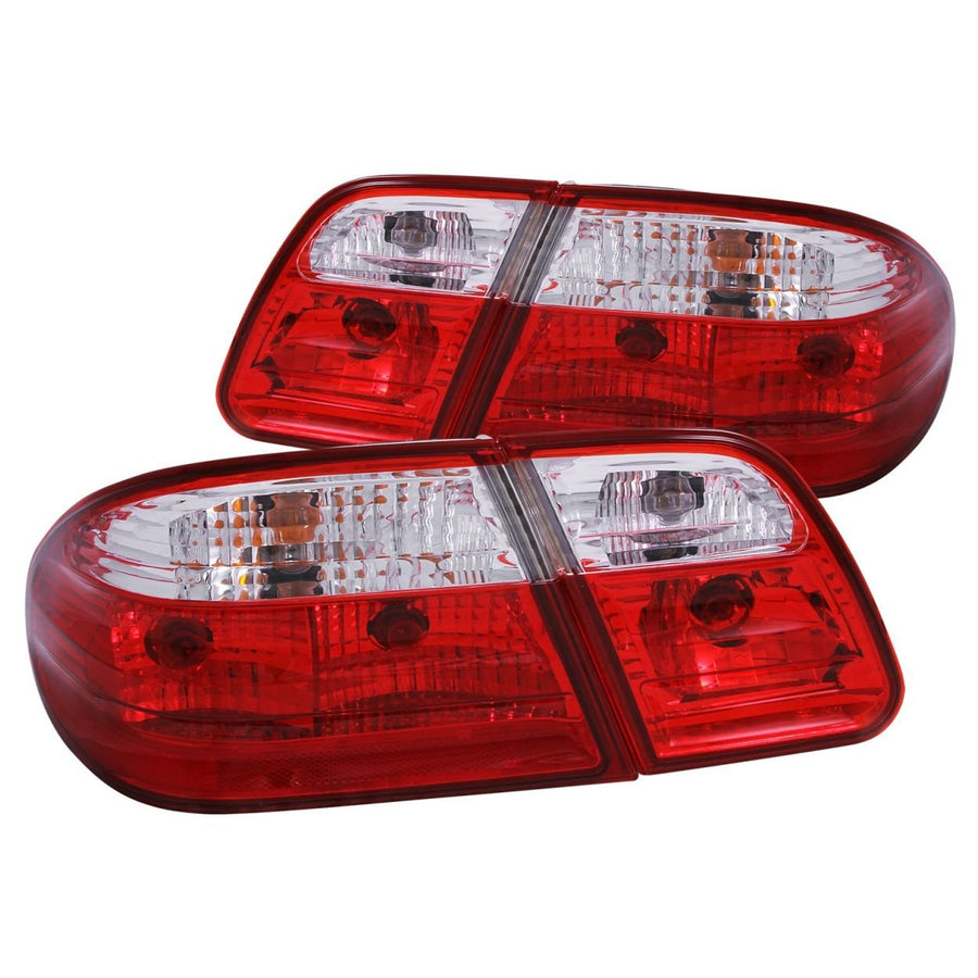 Chrome Euro Tail Light Set ANZO USA 221162-Red/Clear Lens