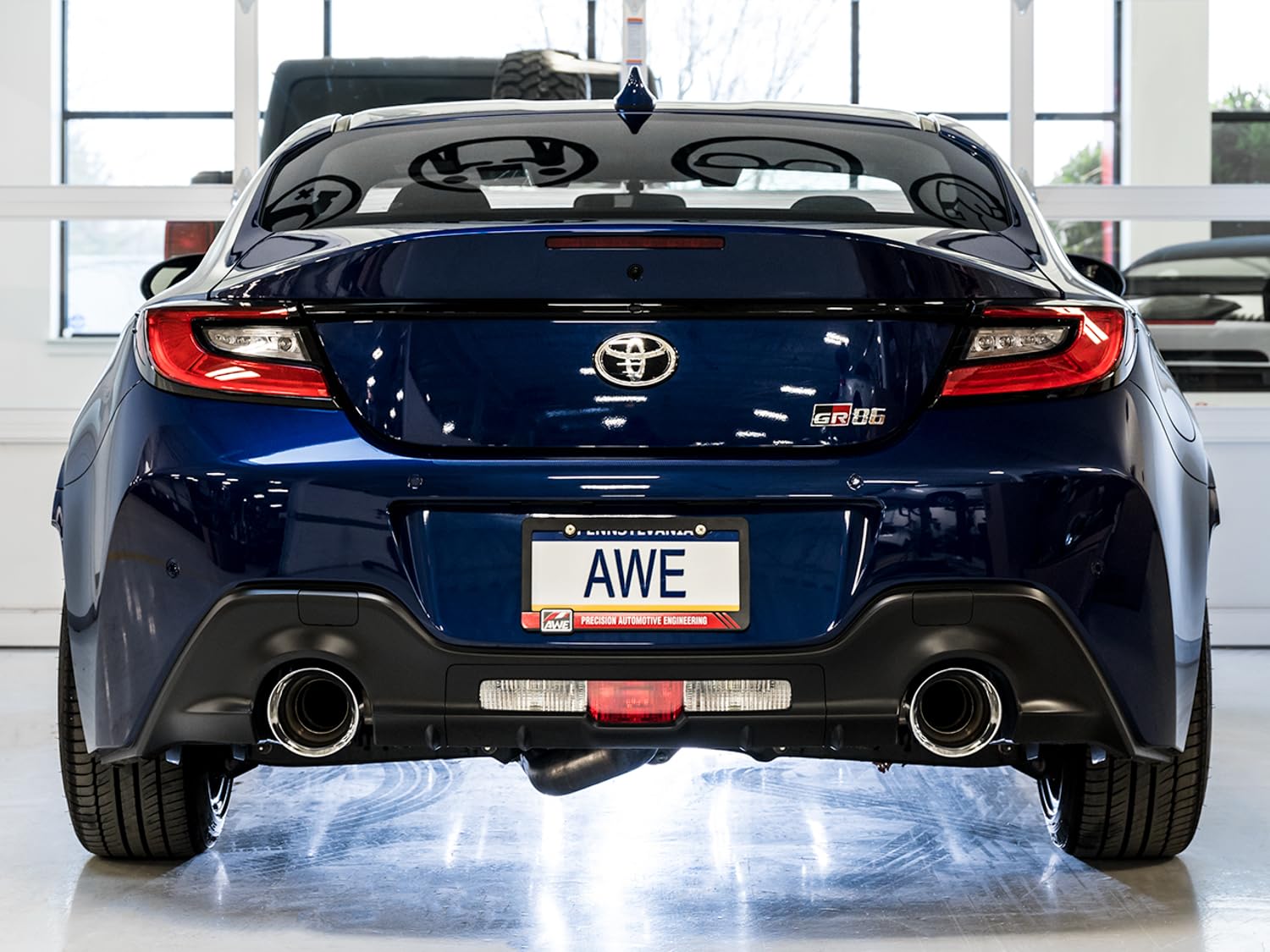 Subaru BRZ/ AWE Toyota GR86/ Toyota 86 Track Edition Cat-Back Exhaust- Chrome Silver Tips
