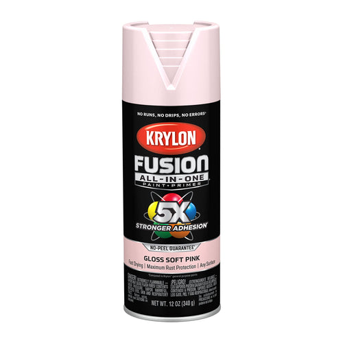 Krylon All-In-One Adhesive Spray Paint for Indoor/Outdoor Use, 12 oz, Pink Blush