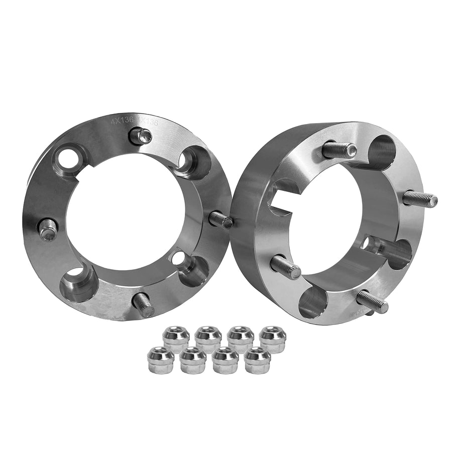 Front/Rear Rugged Wheel Spacer for (2016-22) Can Am/Honda Pioneer/Maverick/Talon, Made of Aluminum Alloy, Machine Pressed High Tensile Studs, Bolt Pattern: 4 x136 mm; Thread: M12 x 1.5; Thickness: 2”