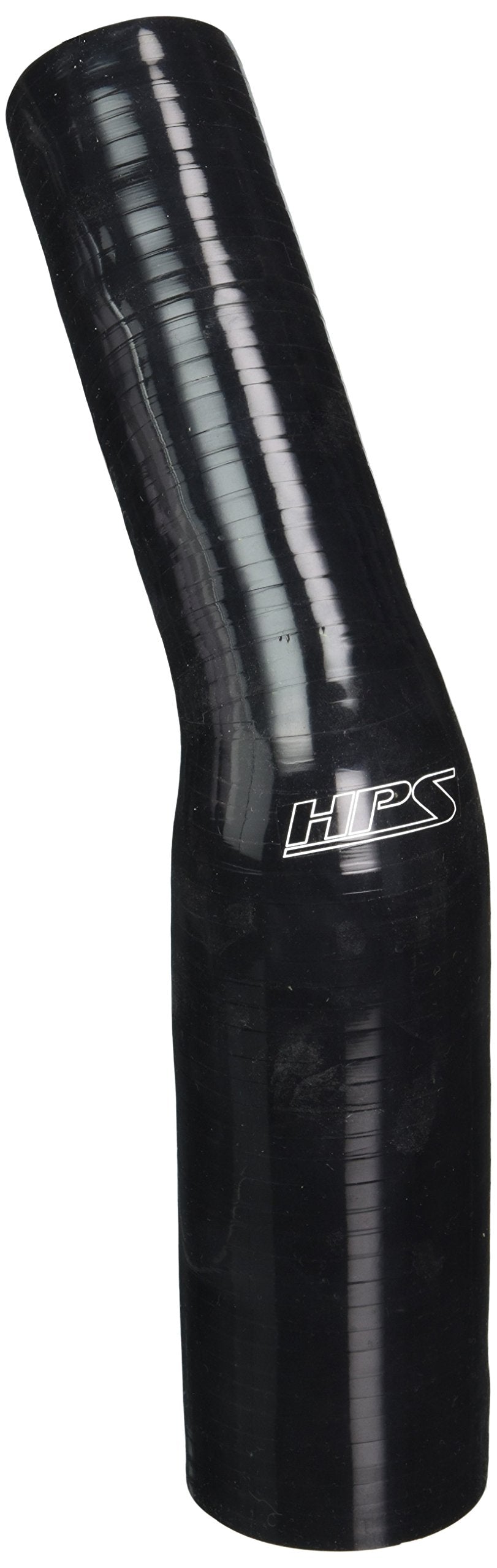 HPS Silicone High Temperature HTSER45-150-200-BLK 4-ply Reinforced 45 degree Elbow Reducer Coupler Hose, 75 PSI Maximum Pressure, 4" Leg Length on each side, 1-1/2" > 2" ID, Black