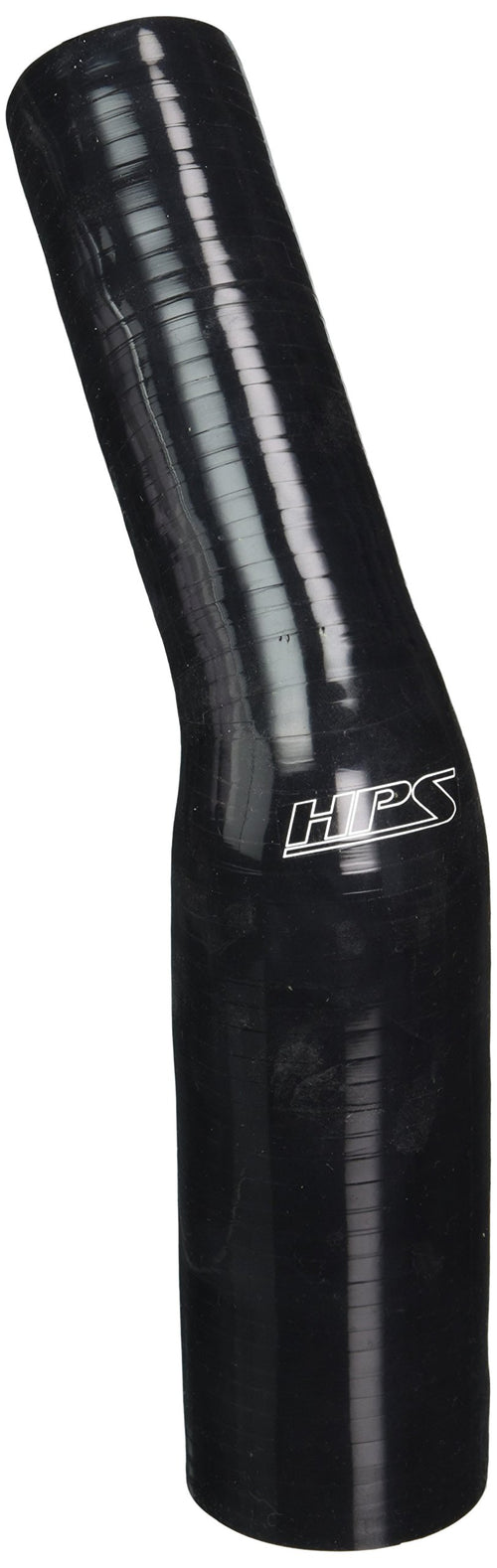 HPS Silicone High Temperature HTSER45-150-200-BLK 4-ply Reinforced 45 degree Elbow Reducer Coupler Hose, 75 PSI Maximum Pressure, 4" Leg Length on each side, 1-1/2" > 2" ID, Black