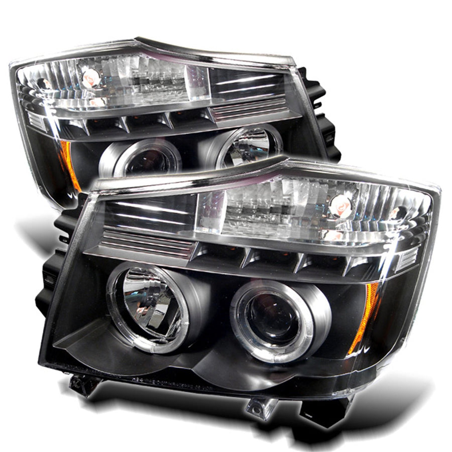 Spyder Auto Black Halogen Nissan Titan/Nissan Armada LED Projector Headlight (PRO-YD-NTI04-HL-BK)