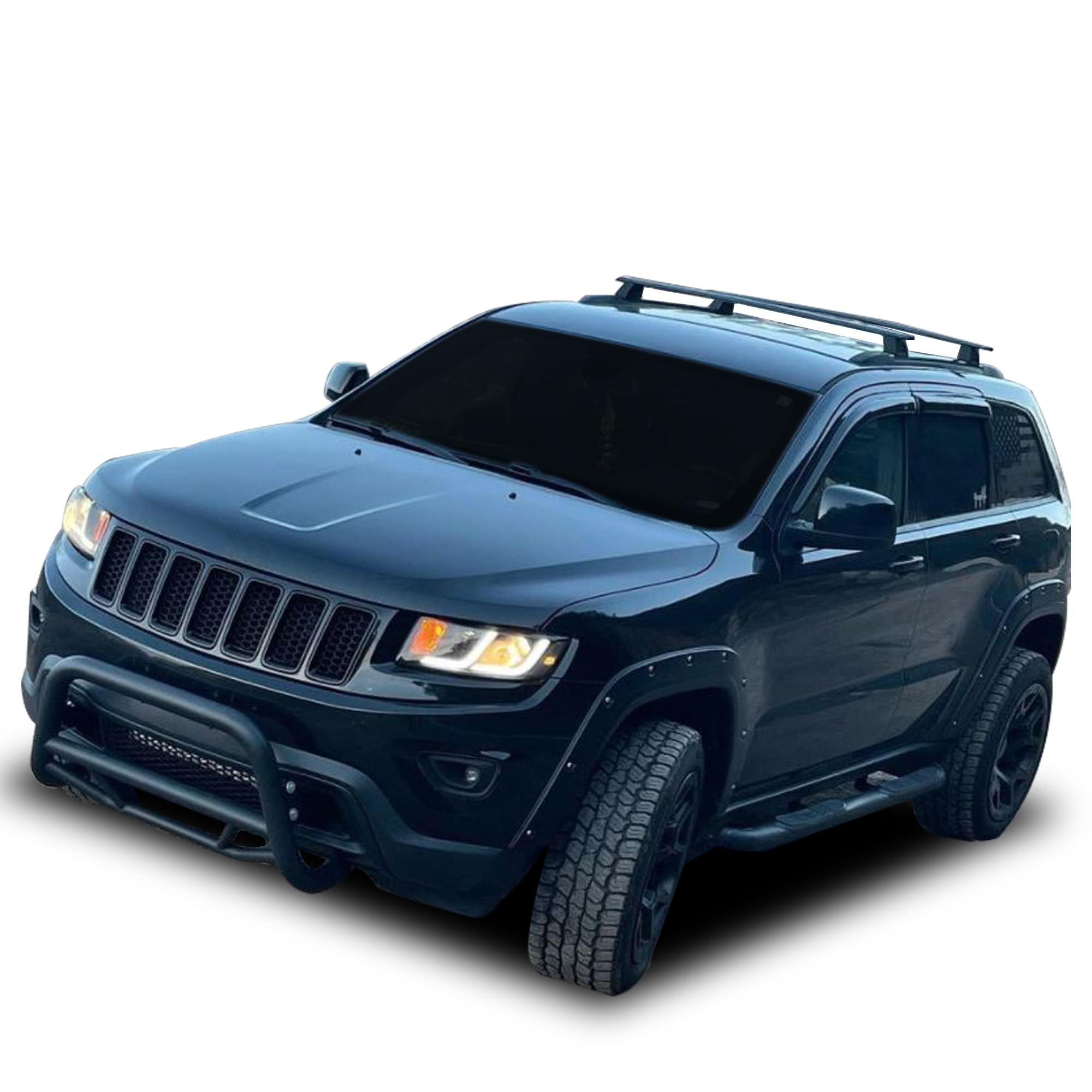 Max Bull Bar Black Horse No Skid Plate Black Compatible with 2011-2013 Dodge Durango|2011-2021 Jeep Grand Cherokee (Excl. Limited X, High Altitude, Summit, SRT, SRT8, Trackhawk&Trailhawk)-MBB-JEB9206