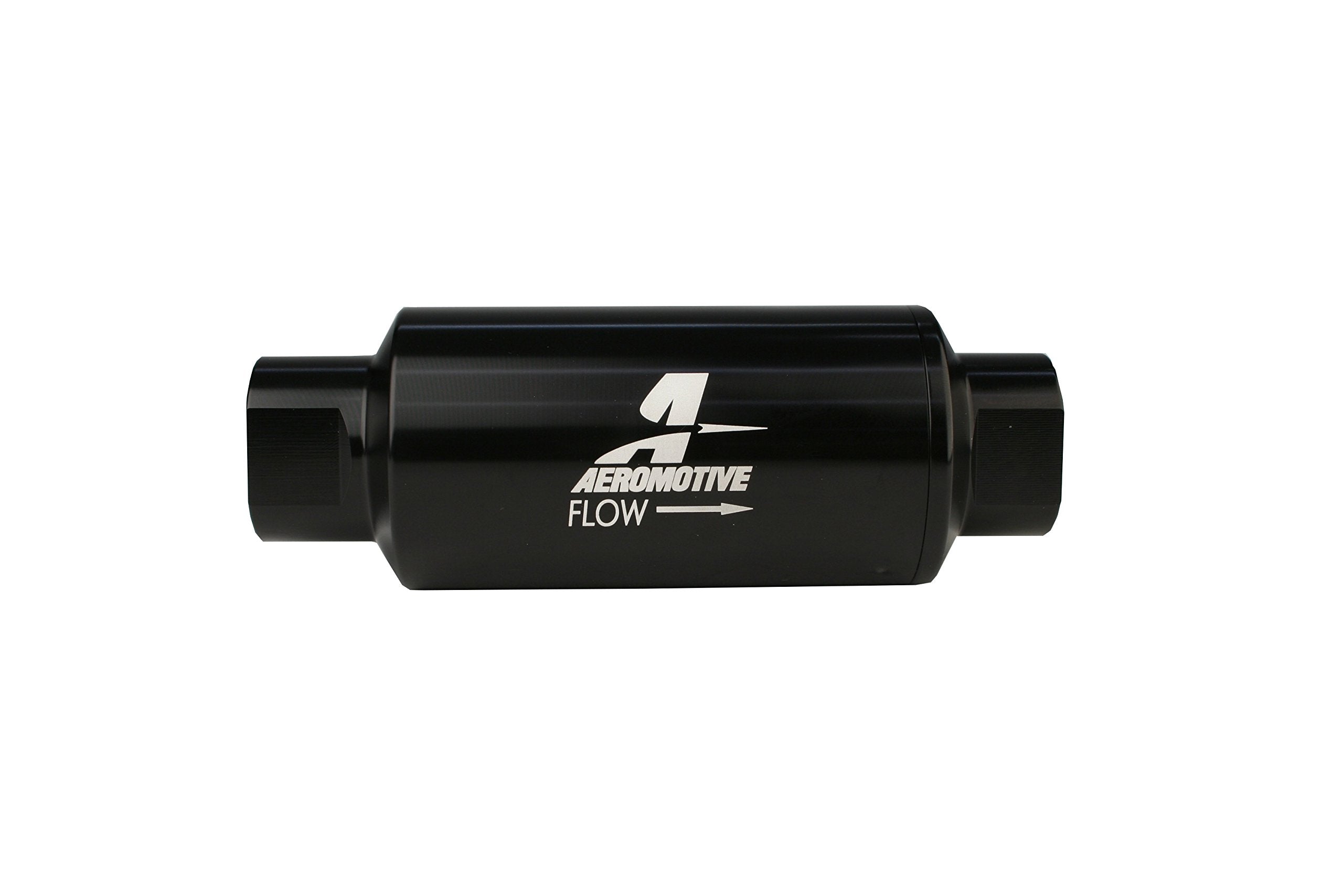 In-Line Aeromotive 12324 Filter, 100-Micron Stainless Mesh Element, ORB-10 Port, Bright-Dip Black, 2" OD