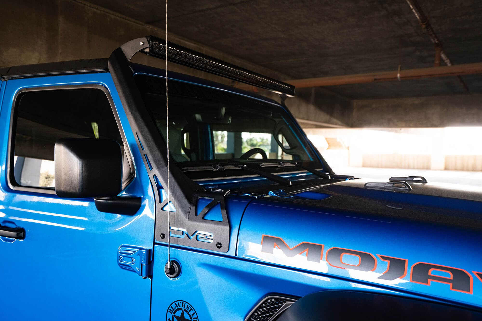 A-Pillar Light Bar Mount | DV8 Offroad | 2020-Current Wrangler JL 392 Edition & Gladiator JT Mojave Edition | Fits 50-52 inch Light Bar | Steel Construction | Mounts Along Windshield