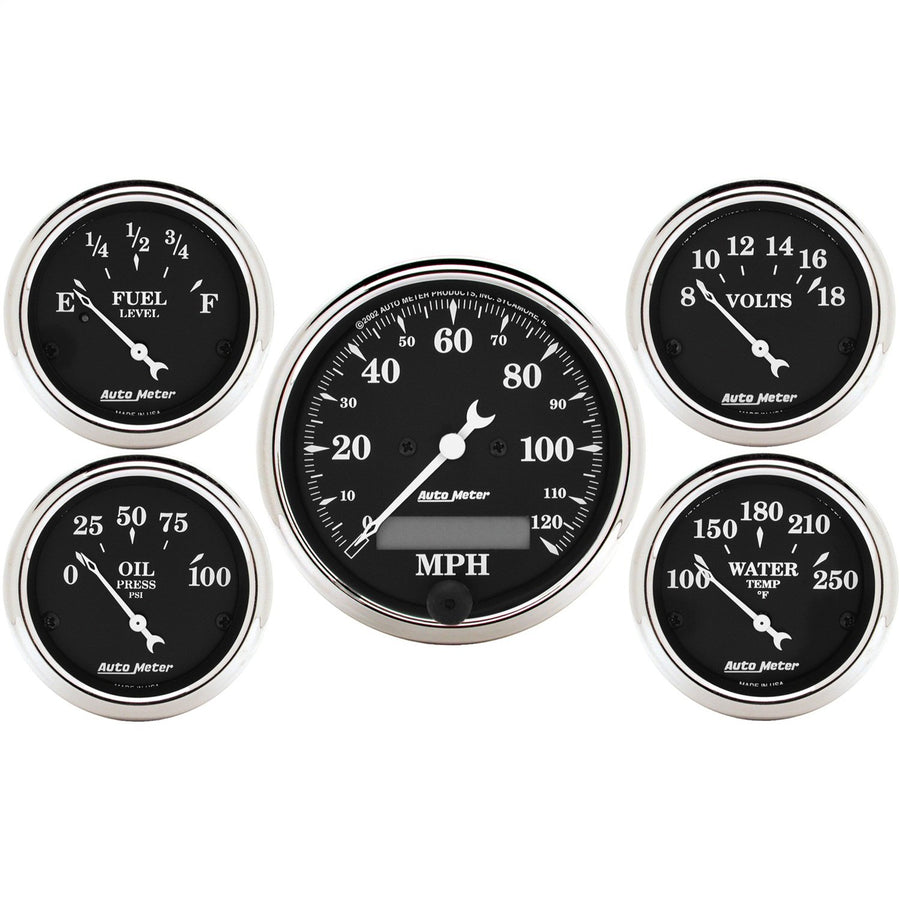 Auto Meter Old TYME 1709 Black Street Rod Kit