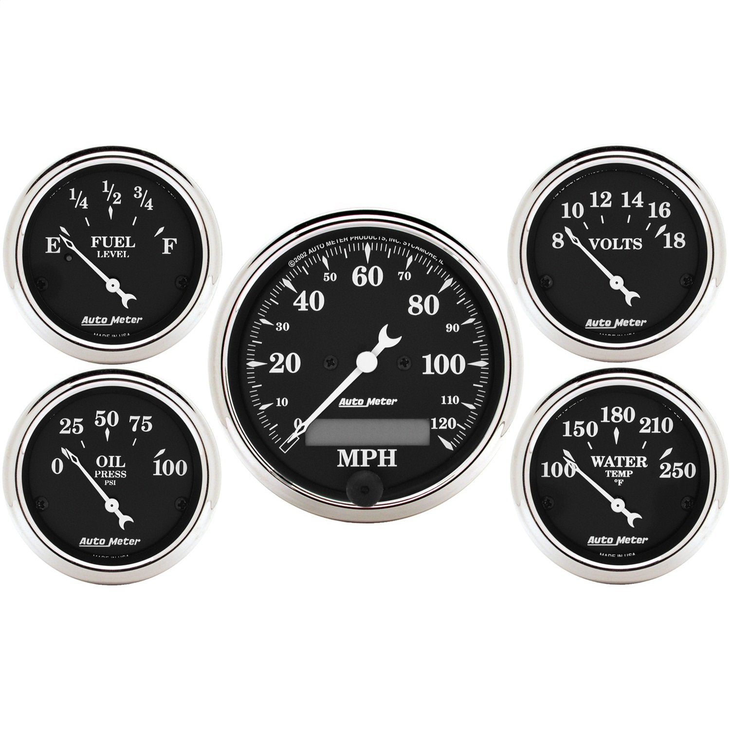 Auto Meter Old TYME 1709 Black Street Rod Kit