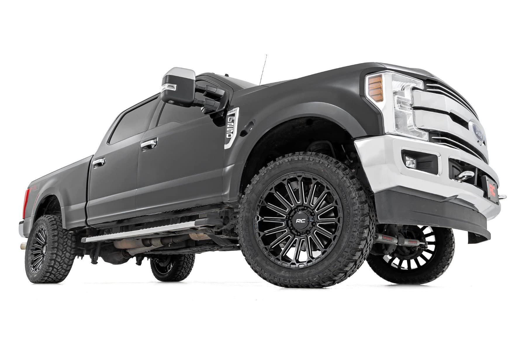 One-Piece Rough Country 97 Series Aluminum Wheel - 17x9, 6x5.5 Bolt Pattern, 12mm Offset, Gloss Black