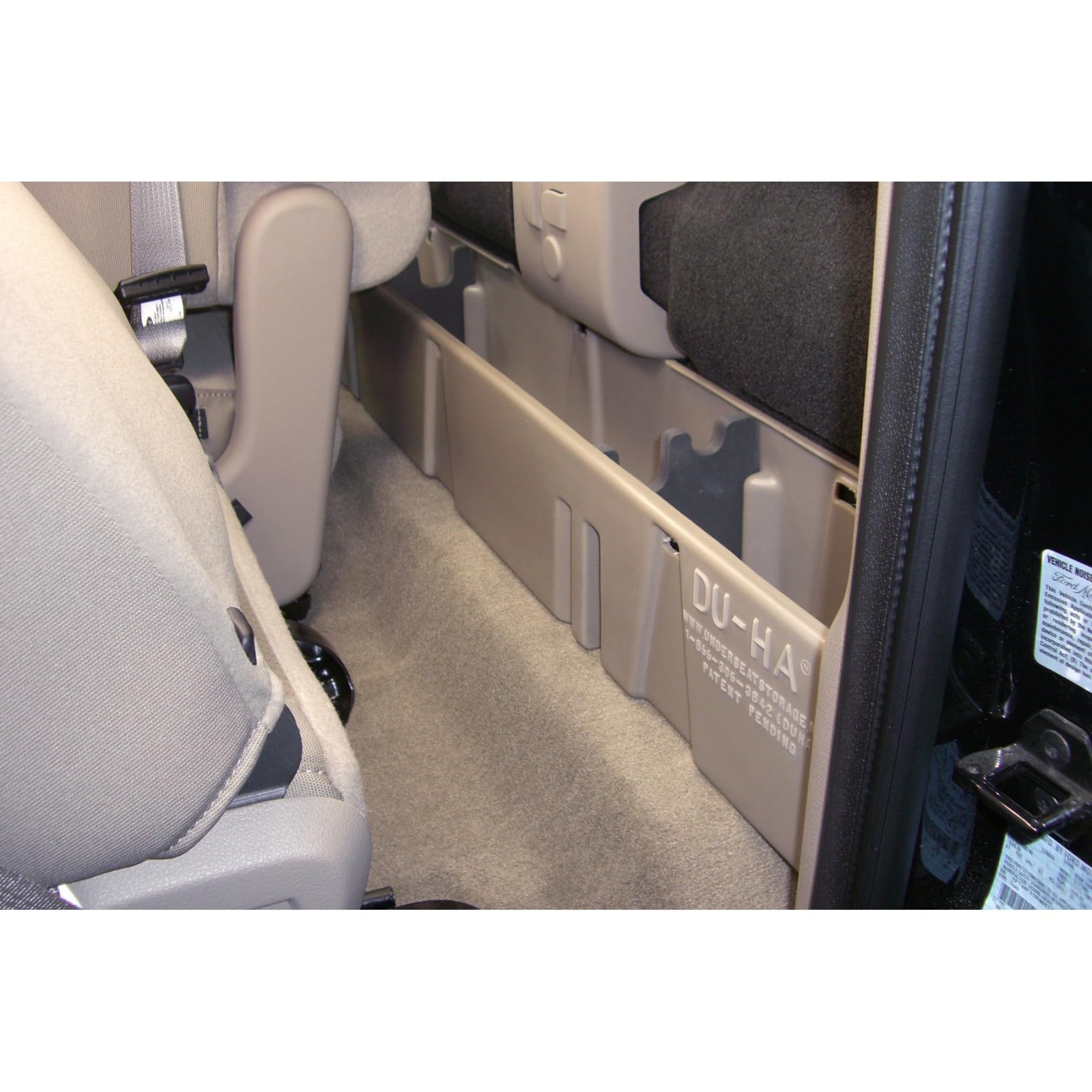 Behind-The-Seat Storage DuHa 20054 fits 2008-2016 F250 F350 F450 F550 Super Duty Crew Cab & Reg Cab without Factory Subwoofer | Black Heavy-Duty Back Seat Organizer | Includes Dividers