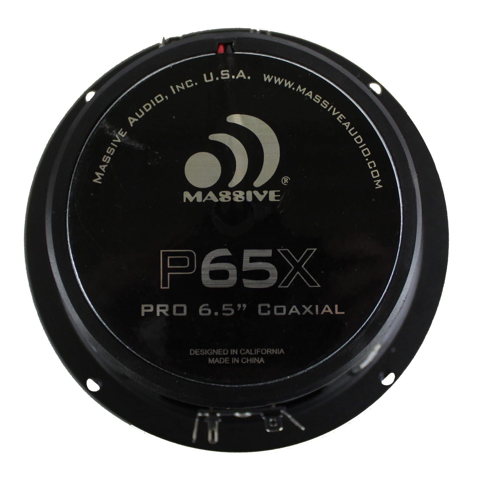P65X V2 Massive Audio | 6.5" Pro Audio Coaxial Speakers | 100W RMS / 200W Max | High SPL Mid-Range with Compression Tweeter | 4 Ohm | Loud, Clear Pro Sound Upgrade