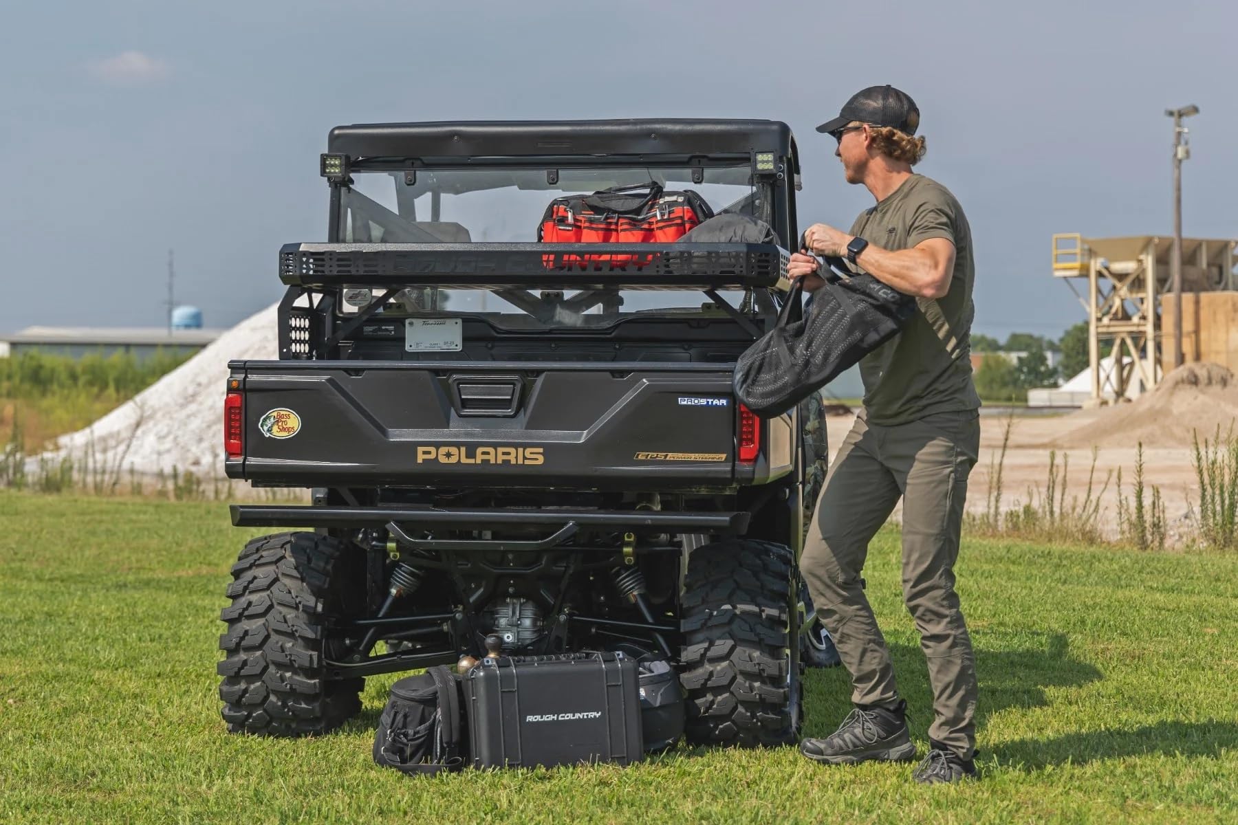 Over Bed Cargo Rack Rough Country for Polaris Ranger/Can-Am Defender (2010-2025) - Adds Elevated Storage Space, Molle Panel Sides, Easy Bolt-on Install