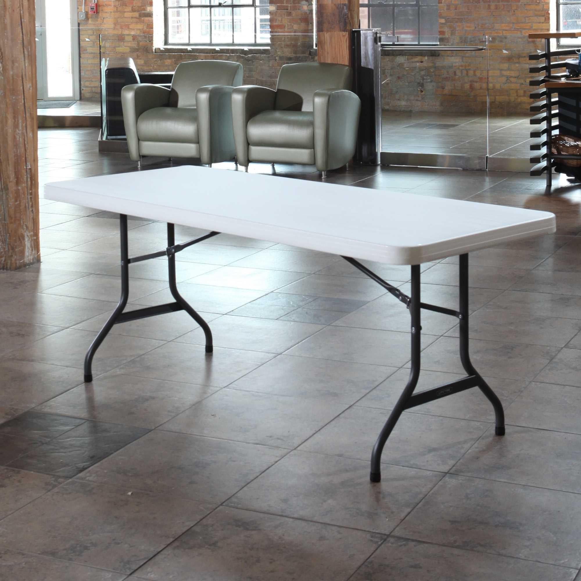 White 6 Ft. Commercial Plastic Folding Banquet Tables