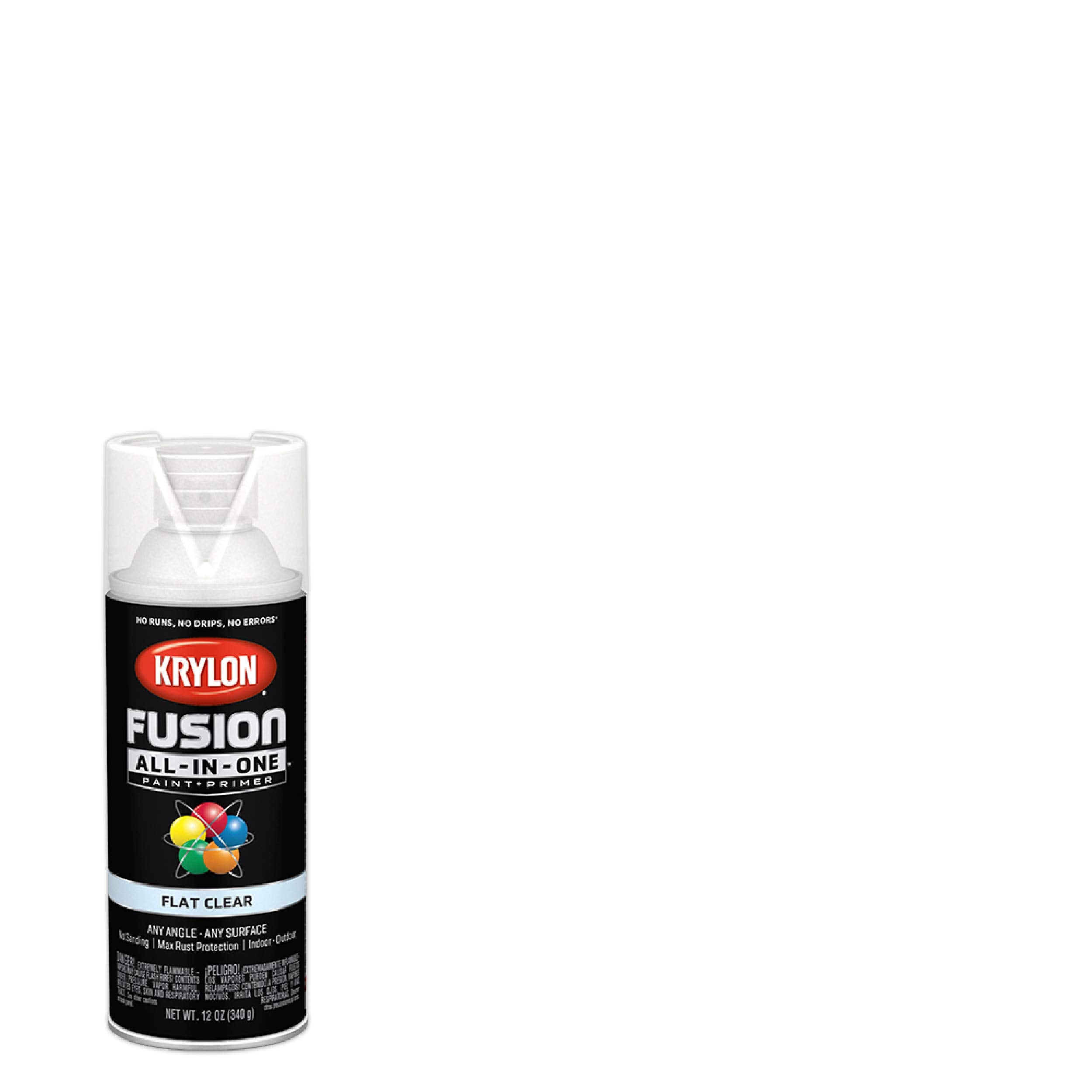 Krylon All-In-One Fusion Adhesive Spray Paint for Indoor/Outdoor Use, 12 oz, Clear