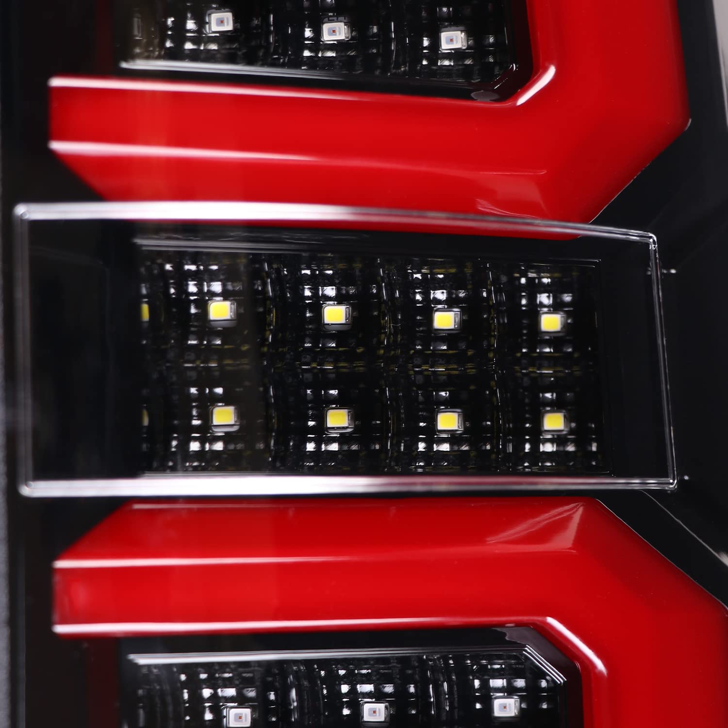 Pearl Black SPEC-D TUNING LED Tail Lights w/Red LED Light Bars Compatible with 2007-2013 Chevy Silverado 1500/2500HD/3500HD, Left + Right Pair Assembly