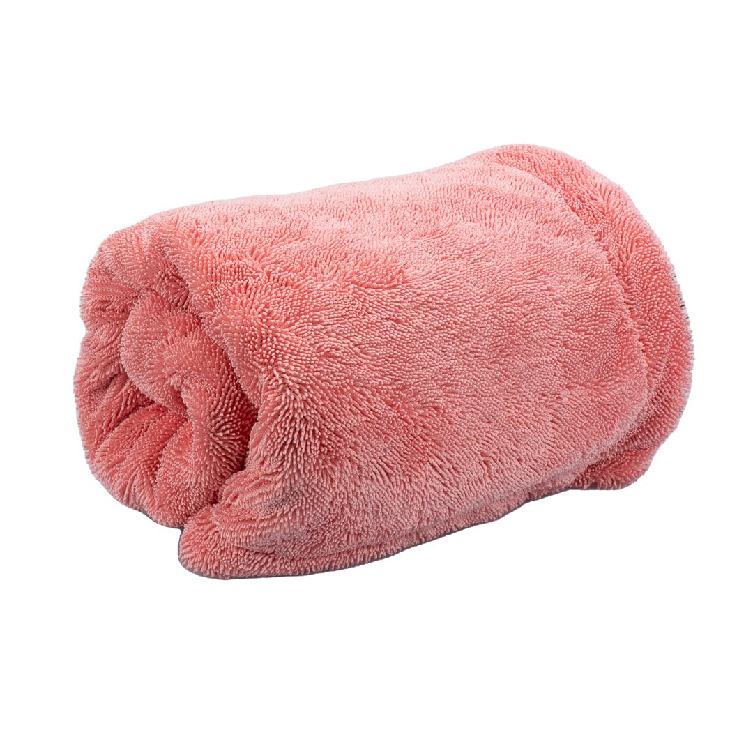 24" x 36" Maxshine Universal Pink Car Drying Towel – 1200 GSM Rinse-Free Double-Sided Microfiber – Plush, Super Absorbent Towel for Car Wash & Detailing