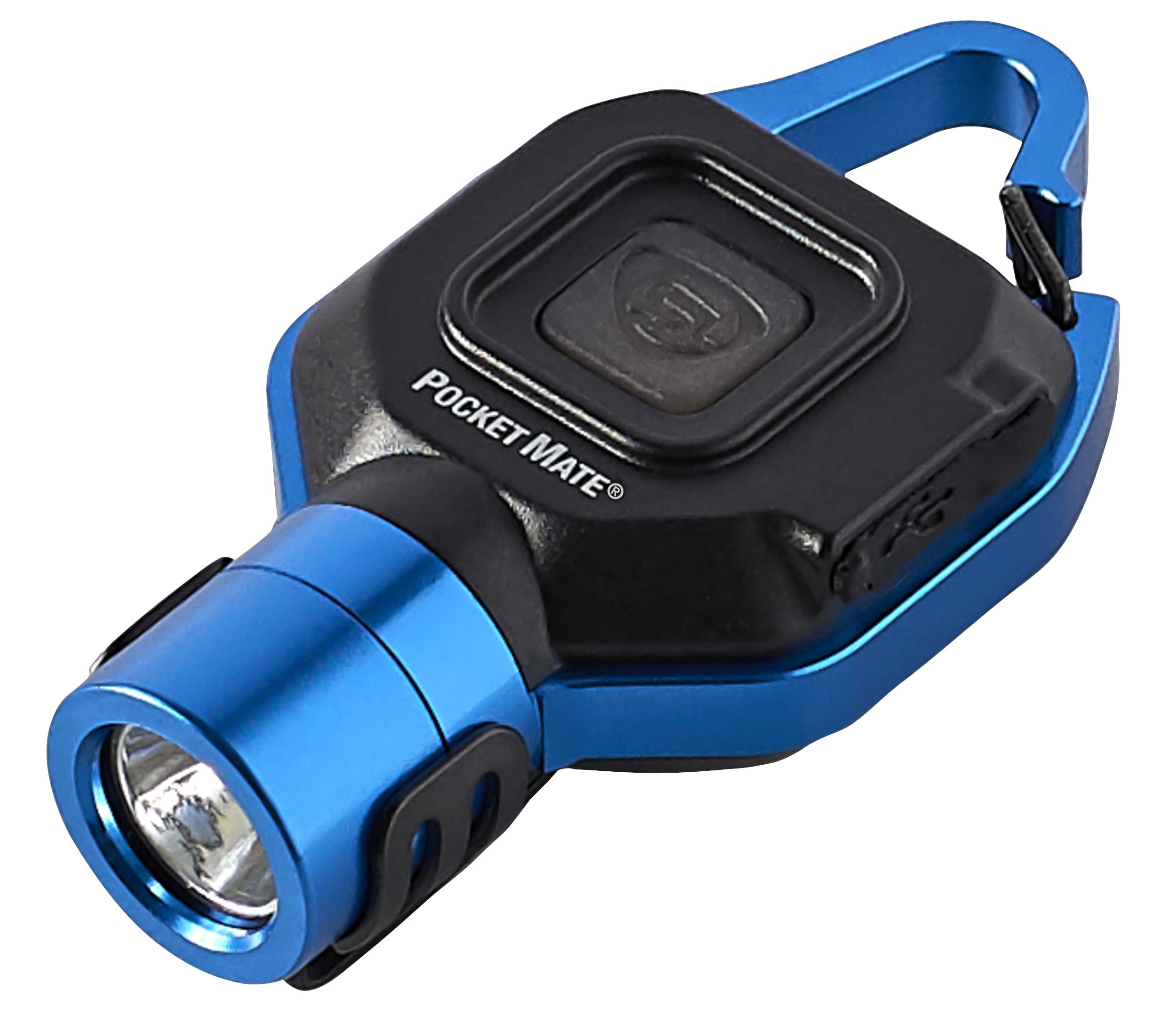 Pocket Mate Streamlight 73302 325-Lumen USB Rechargeable Pocket Keychain/Clip-on Flashlight, Blue