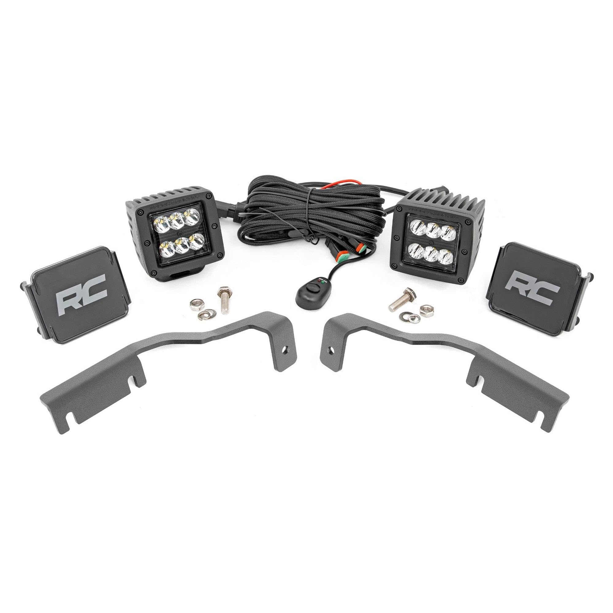 Rough Country 2" LED Ditch Light Kit for Frontier Nissan (2022-2024) - Spot LED Lights