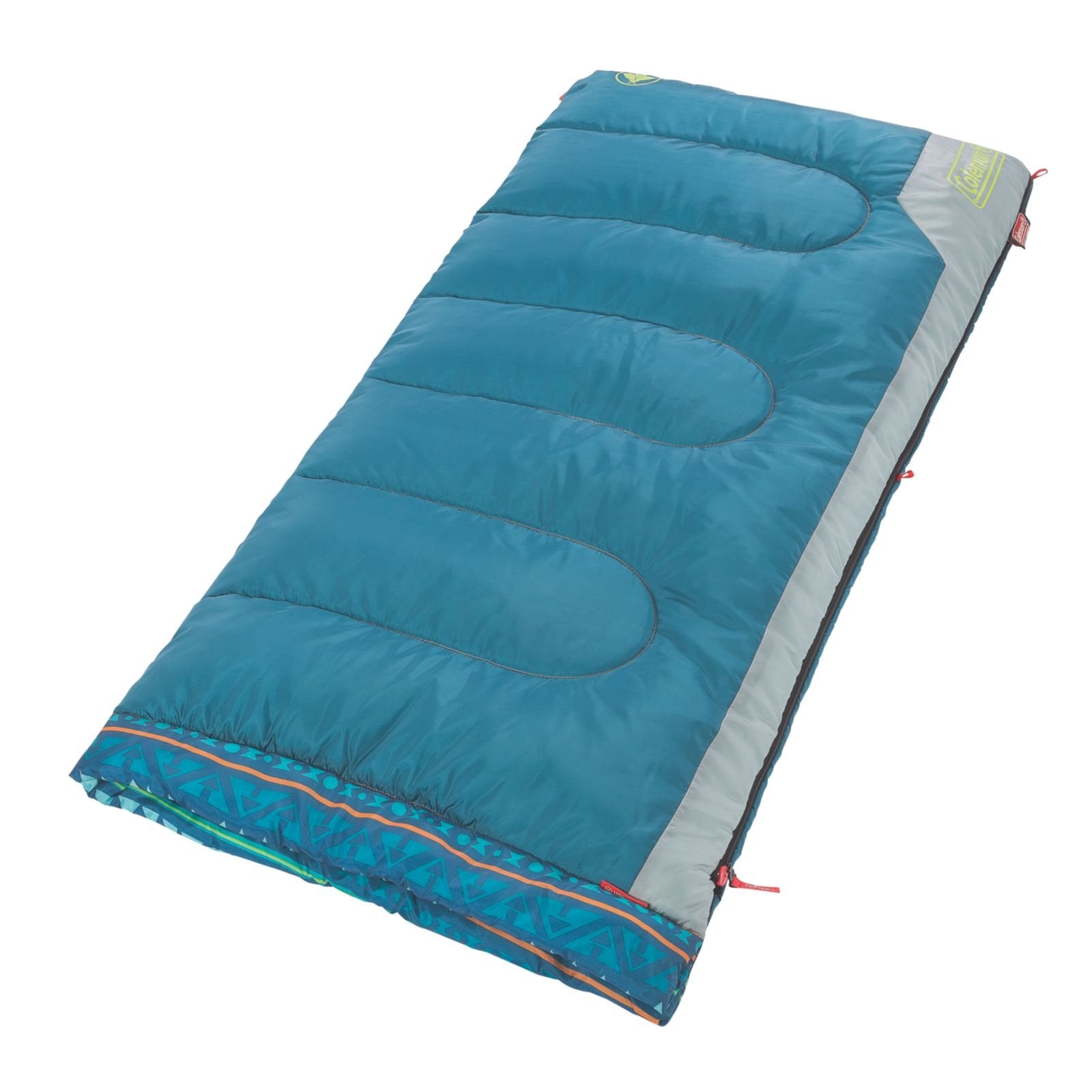 Kids Coleman 50°F Sleeping Bag, Comfortable Youth Sleeping Bag for Sleepovers & Camping, Fits Children up to 5ft Tall, Glow in The Dark Design, Stuff Sack Included, Machine Washable