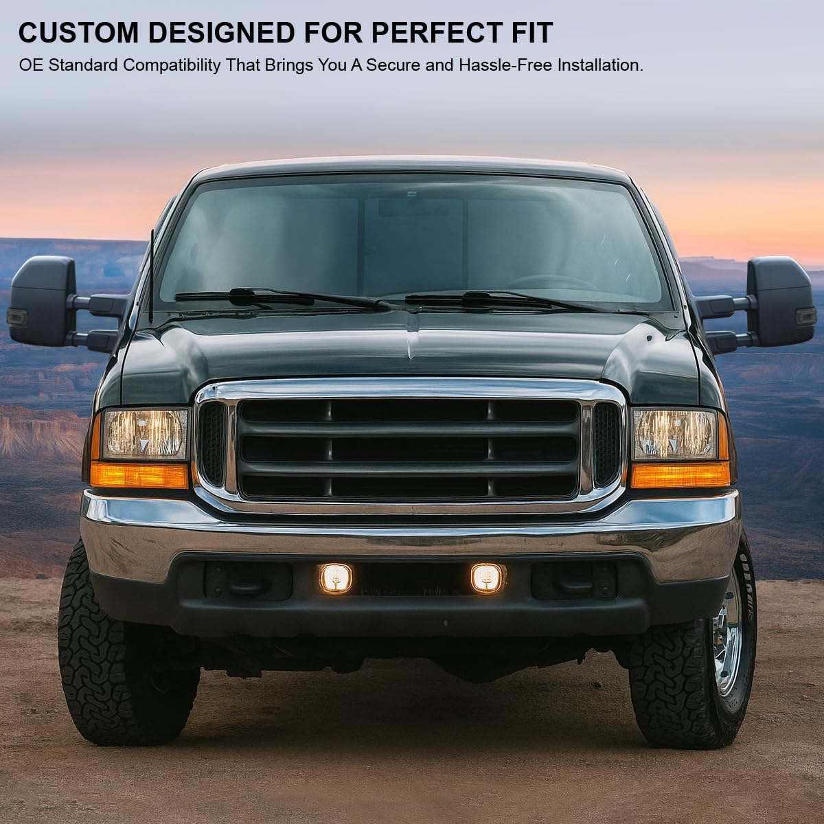 Spec-D Tuning Towing Mirror Black Smoke LED Signal Power Heated Compatible with 1999-2016 Ford F-250, F-350, F-450 Super Duty Left + Right Pair