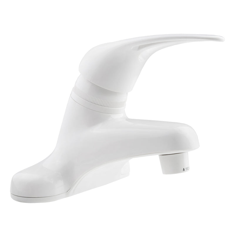Dura Faucet RV DF-PL100-WT Single Lever Bathroom Faucet (White ABS Plastic)