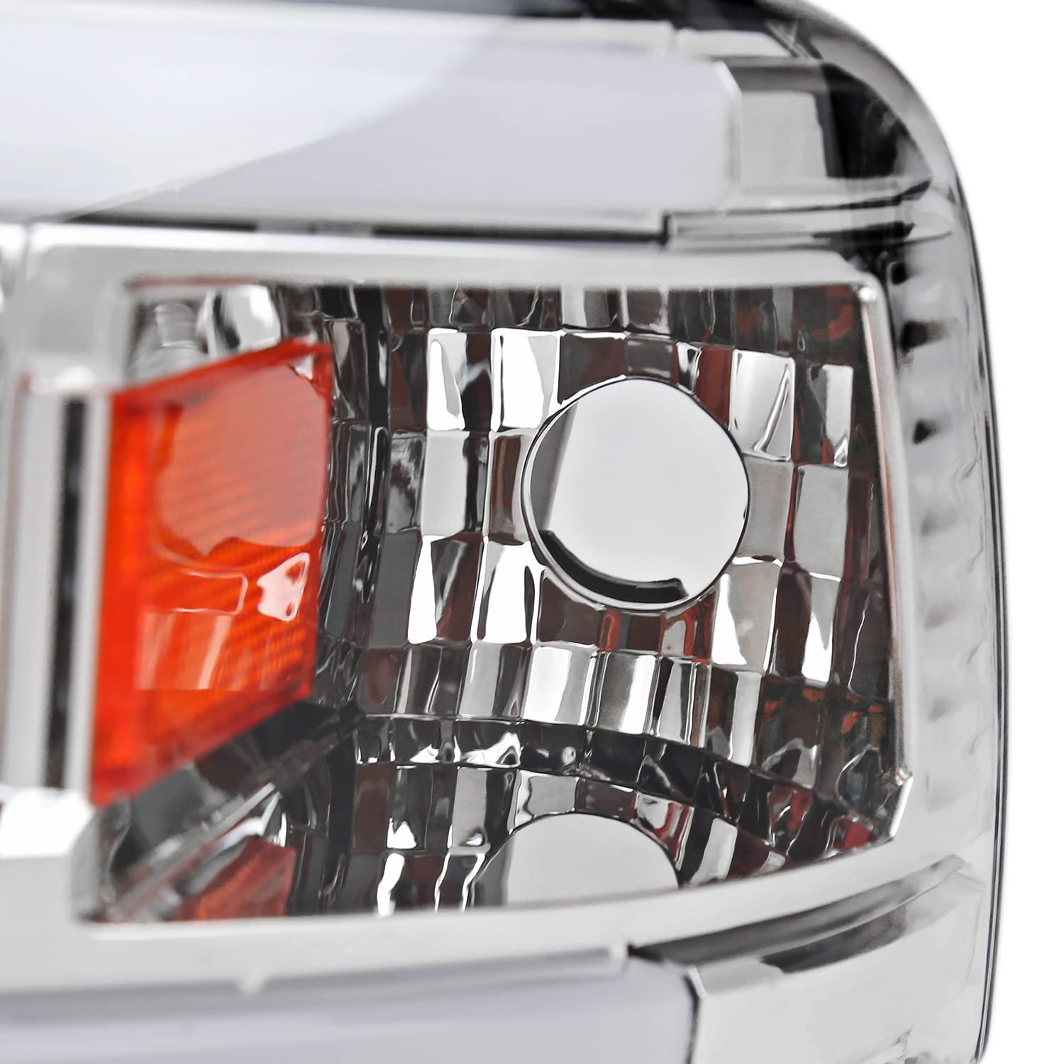 Chrome Headlights w/LED Tube SPEC-D TUNING Compatible with 1994-2001 Dodge Ram 1500, 2500, 3500, Left + Right Pair Headlamps Assembly