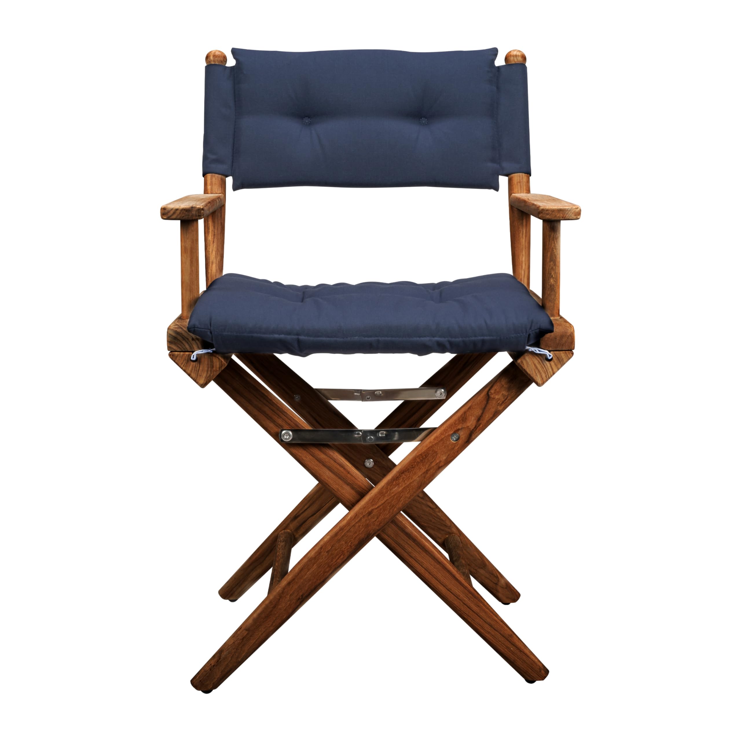 Teak Director's Chair Whitecap 61042 with Navy Cushion - 18"