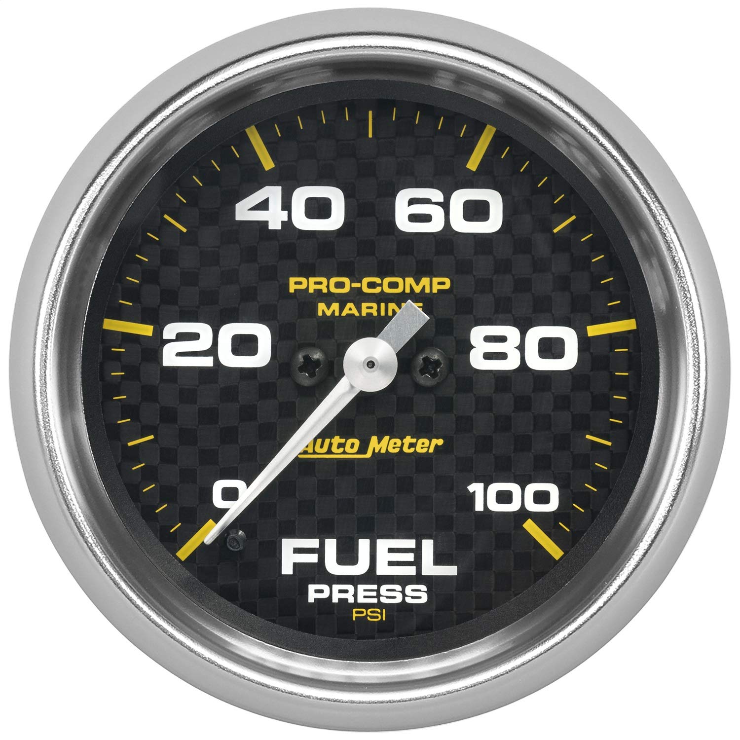 200851-40 AutoMeter Gauge Fuel Press (Marine Carbon Fiber Gauge, 2 5/8", 100Psi, Digital Stepper Motor, Marine Carbon Fiber)