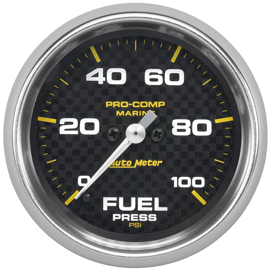 200851-40 AutoMeter Gauge Fuel Press (Marine Carbon Fiber Gauge, 2 5/8", 100Psi, Digital Stepper Motor, Marine Carbon Fiber)