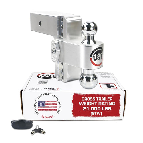 Weigh Safe Adjustable Trailer Hitch Ball Mount - 3" Receiver 6" Adjustable Drop Hitch - Premium Heavy Duty Aluminum Trailer Tow Hitch w/ Chrome Plated Tow Balls (2" & 2 5/16") - 21,000 GTW