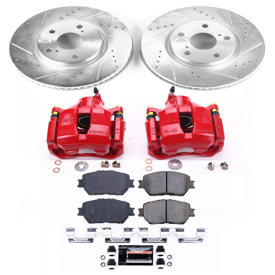 Power Stop Z23 Evolution Sport Front Caliper Brake Kit- Brake Rotor, Brake Caliper and Carbon-Fiber Ceramic Brake Pads For Lexus GS300 2006, Lexus IS250 2009-2015 [Model Specific]