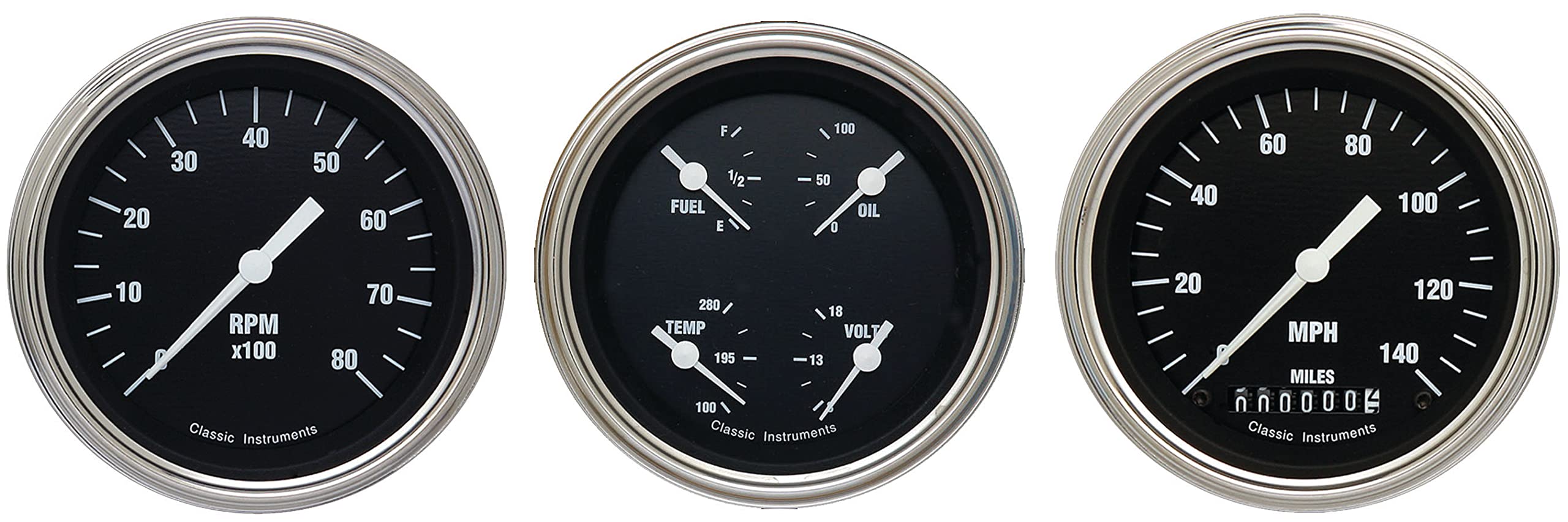 Hot Rod Series Classic Instruments HR03SLF Gauge Package 3