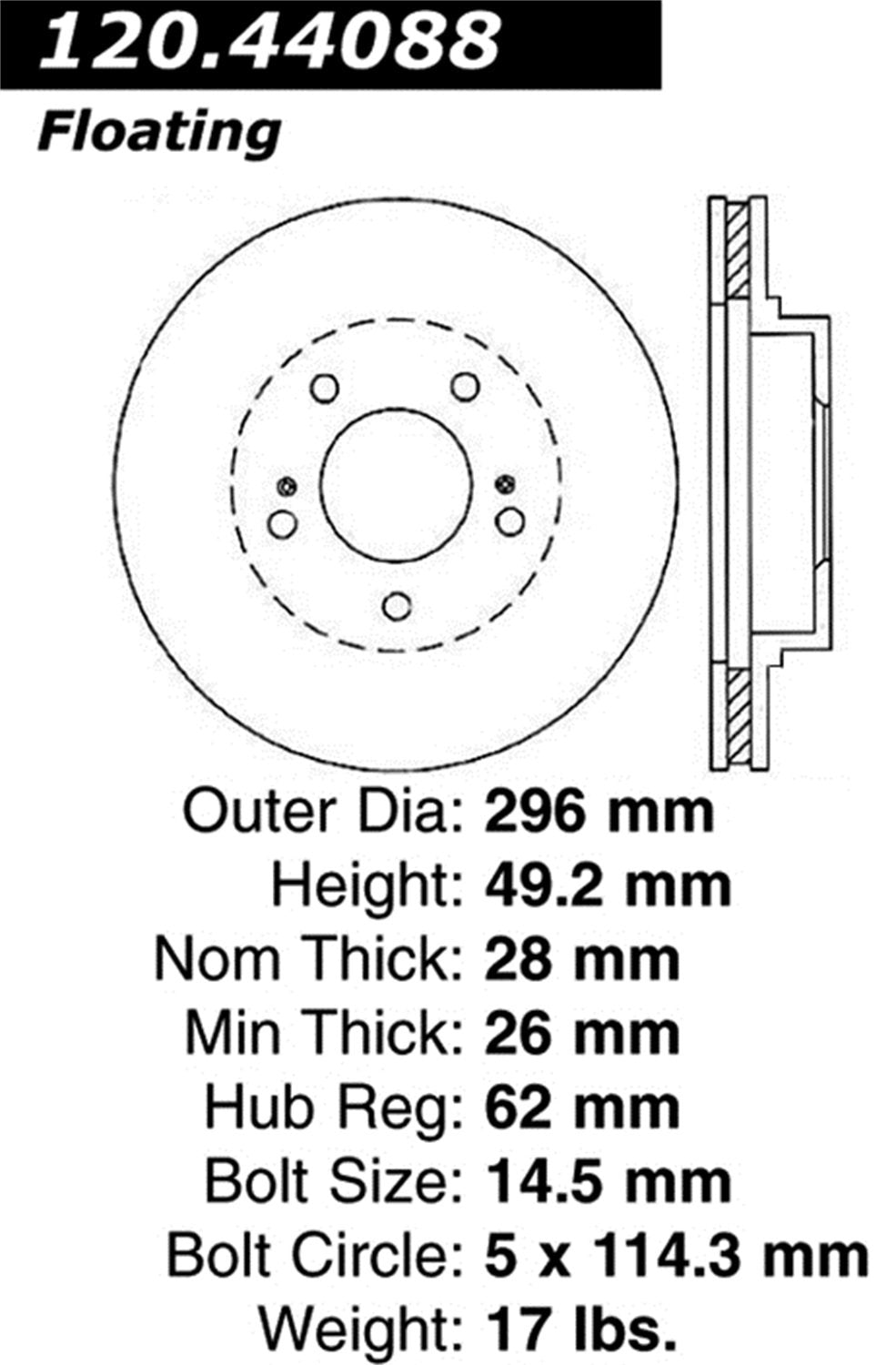 Sport StopTech 128.44088R Cross Drilled Brake Rotor (Front Right), 1 Pack