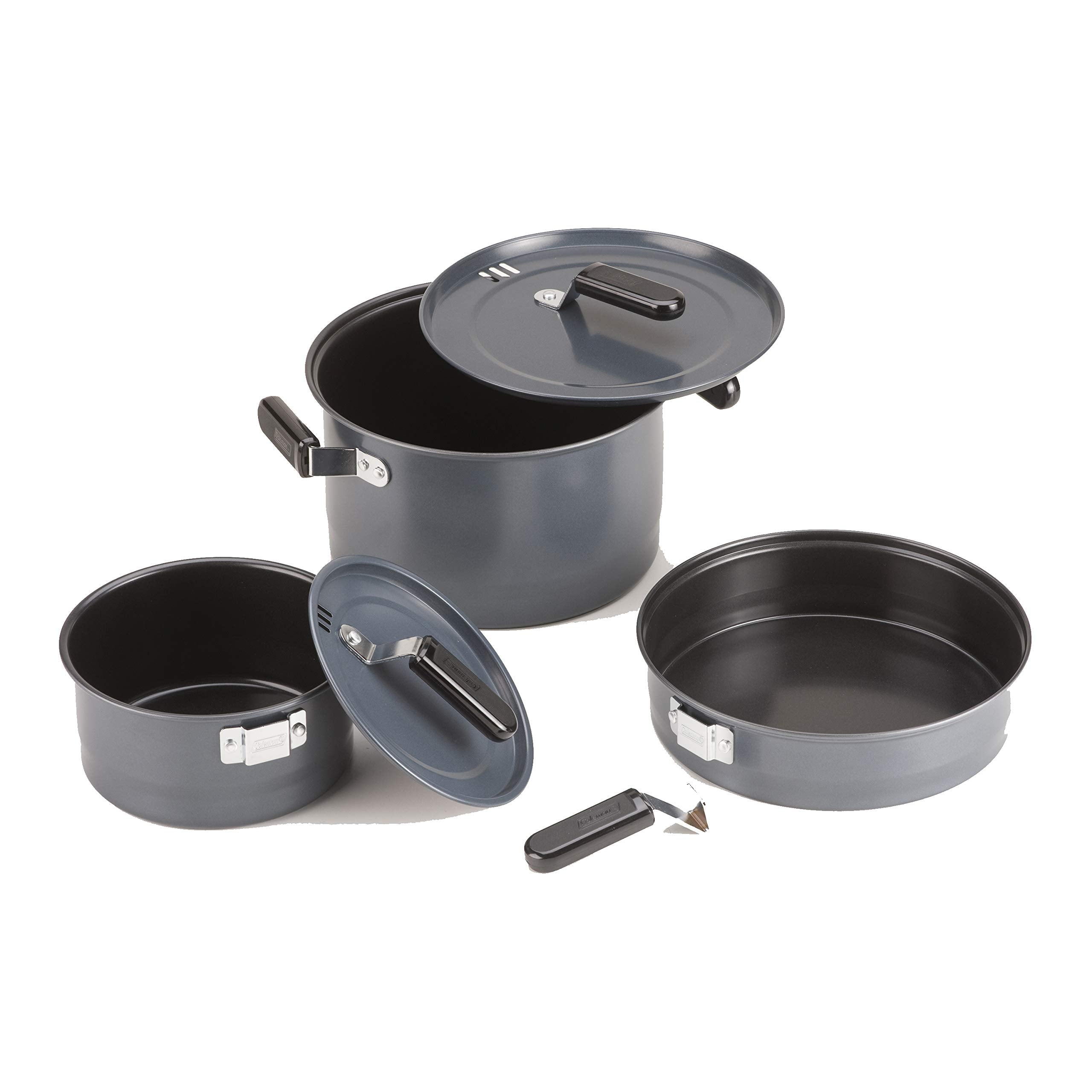 Coleman 6-Piece Family Camping Steel Cookware Set Includes Frying Pan Sauce Pan & Stock Pot Great for Camping Tailgating RVs & Outdoor Cooking