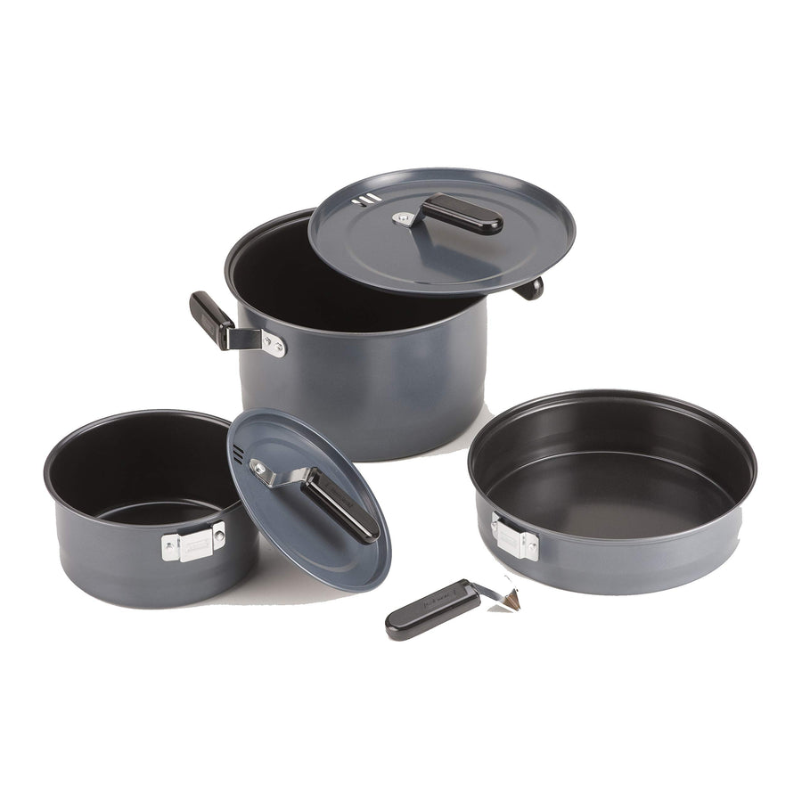 Coleman 6-Piece Family Camping Steel Cookware Set Includes Frying Pan Sauce Pan & Stock Pot Great for Camping Tailgating RVs & Outdoor Cooking