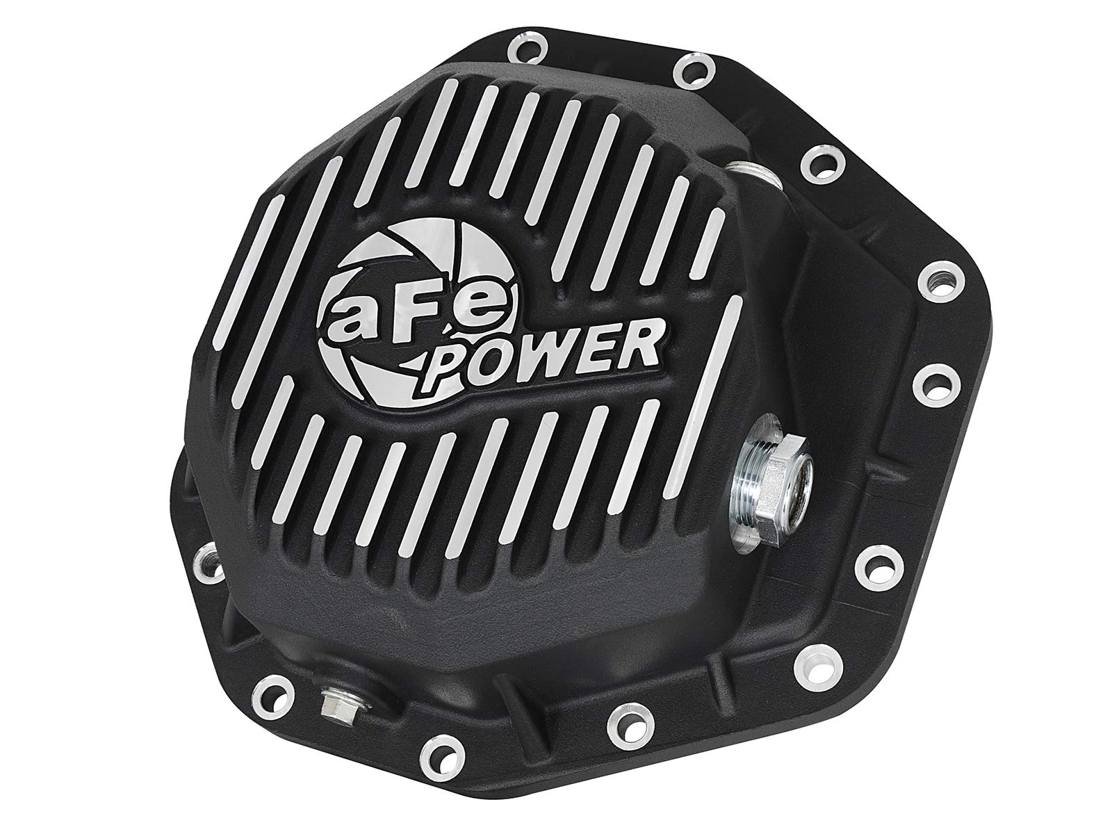 aFe POWER Rear Differential Cover Pro Series Black w/Machined Fins - #46-70352 - Ford Diesel Trucks 17-23 V8-6.7L (td) (Dana M275-14)