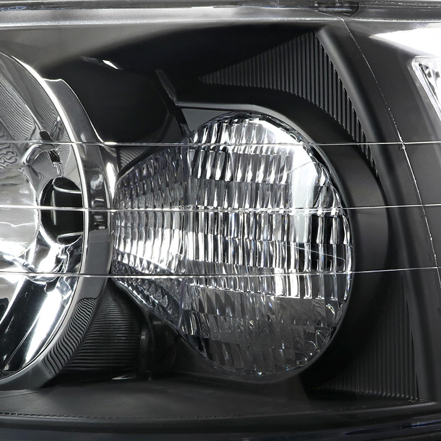 Black Headlights SPEC-D TUNING Compatible with 2005-2011 Lincoln Town Car, Left + Right Pair Headlamp Assembly