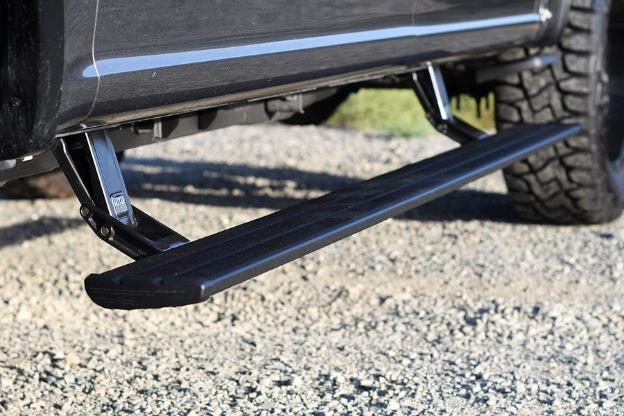 AMP Research RealTruck PowerStep Smart Series | Fits 2020 - 2023 Chevrolet Silverado/GMC Sierra | 86254-01A | Rust Proof Aluminum Retractable Electric Steps with LED Step Lights