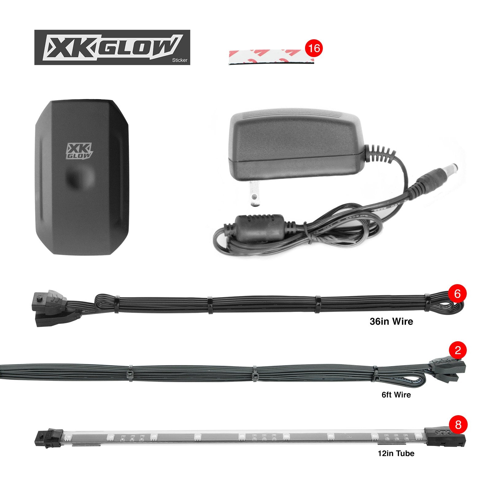 XKGLOW XKCHROME Smartphone App Controlled Home Indoor & Outdoor LED Light Kit 8x12 Tubes Million Color
