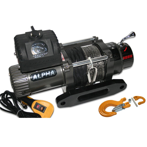 Winch BULLDOG 10009 (8288lb Competition, 75 ft. Synthetic Rope, CNC Billet Aluminum Hawse Fairlead)