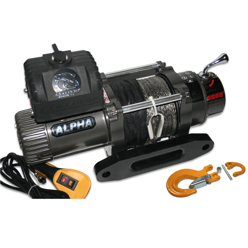 Winch BULLDOG 10009 (8288lb Competition, 75 ft. Synthetic Rope, CNC Billet Aluminum Hawse Fairlead)