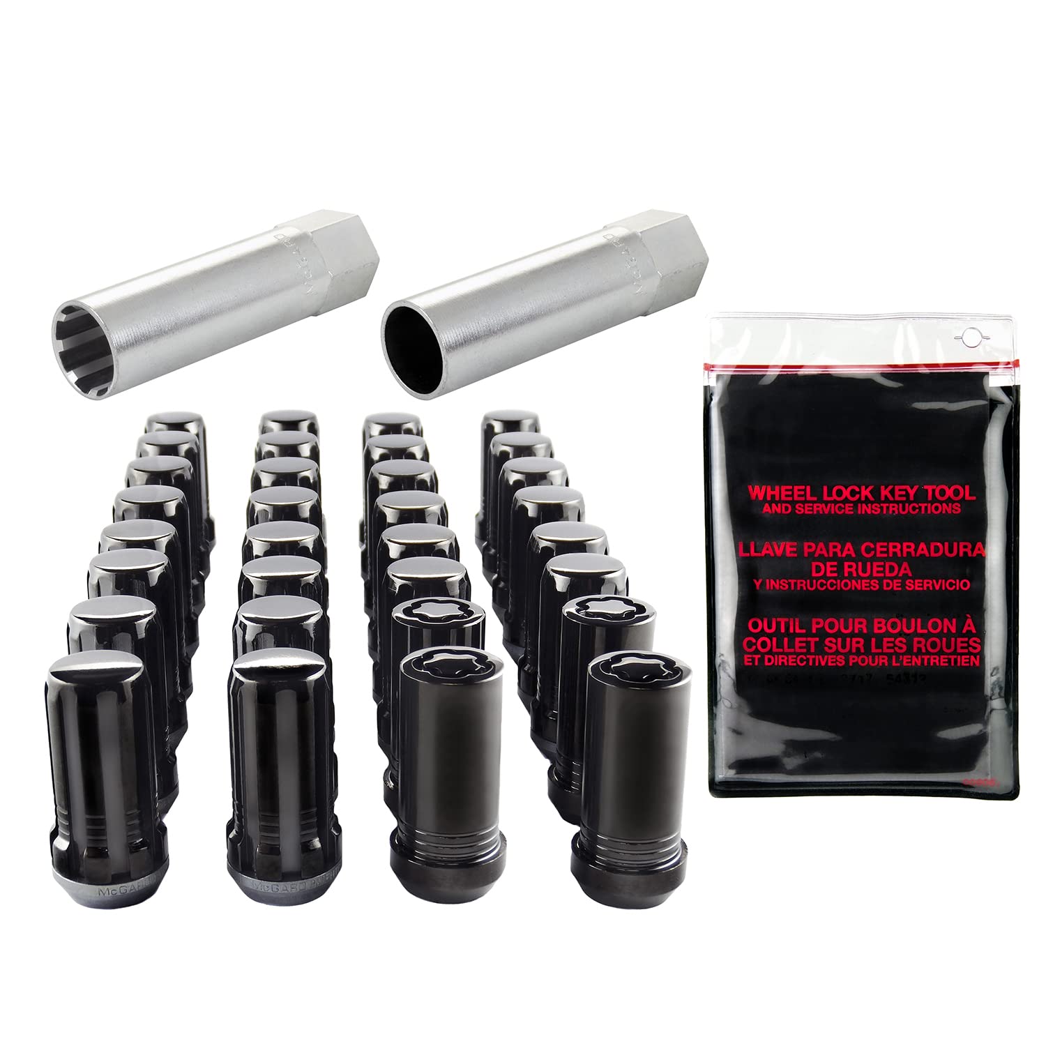 Black McGard SplineDrive Install Kit (M14-1.5 Thread) 8-Lug 65830BK