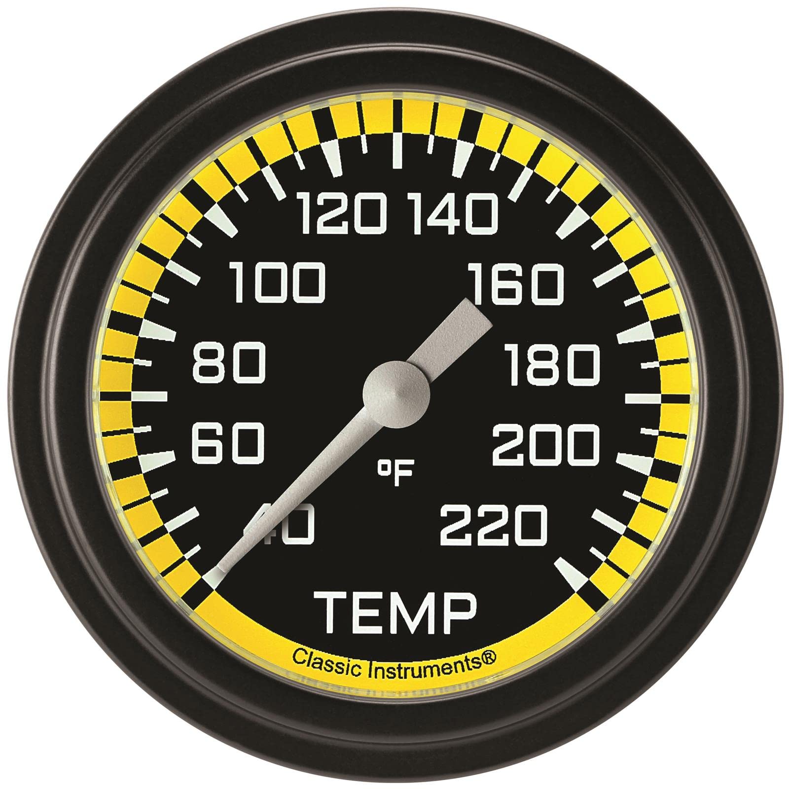 AX329YBLF Classic Instruments AutoCross Yellow 2-5/8" Stock Eliminator Temperature Gauge