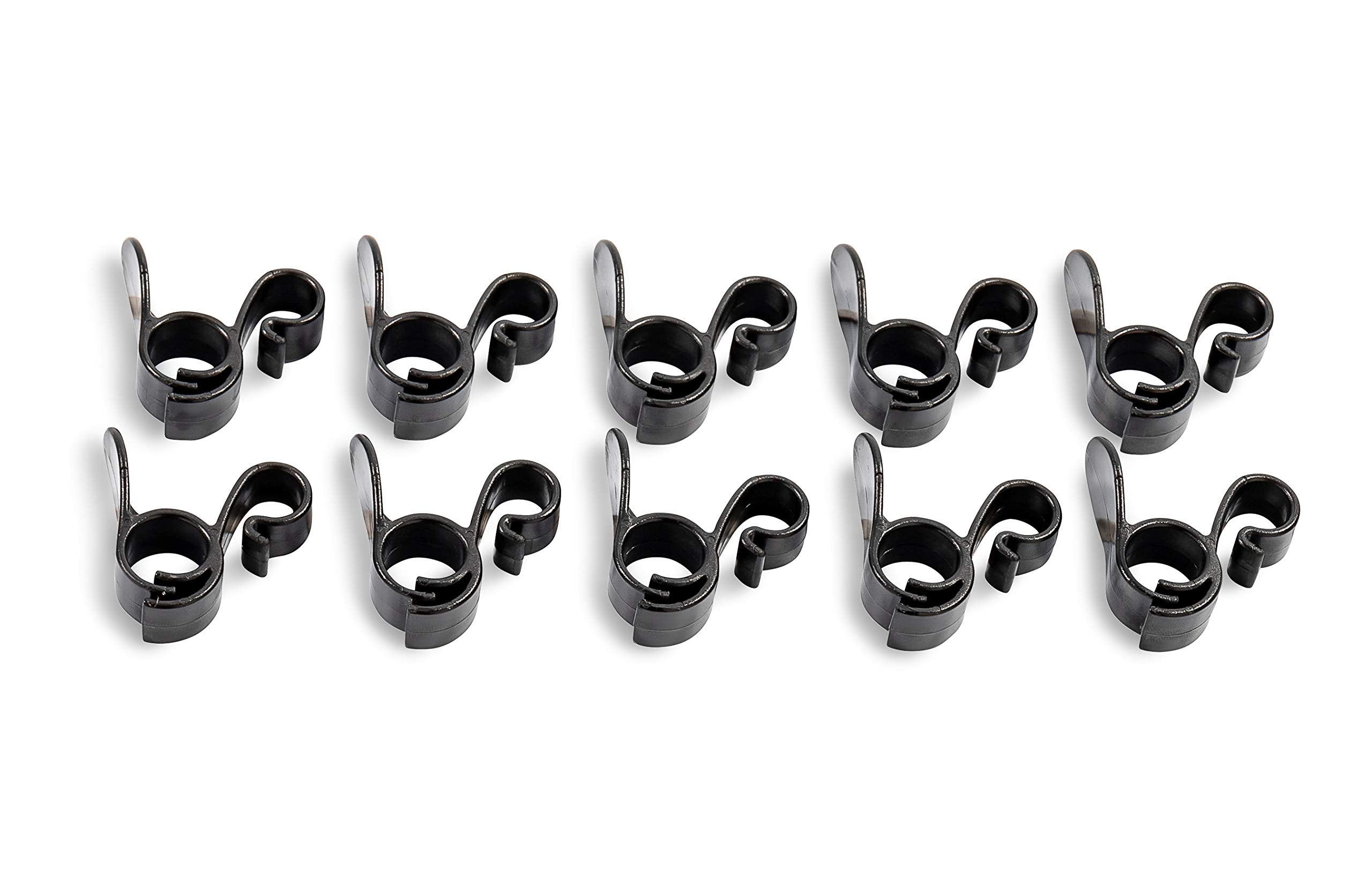 Camco Awning RV Valance Clips - Easily Hang Rope or Party Lights from Your RV's Awning Valance or Pop-Up Shelter - Includes a Pack of (10) Clips (42709)