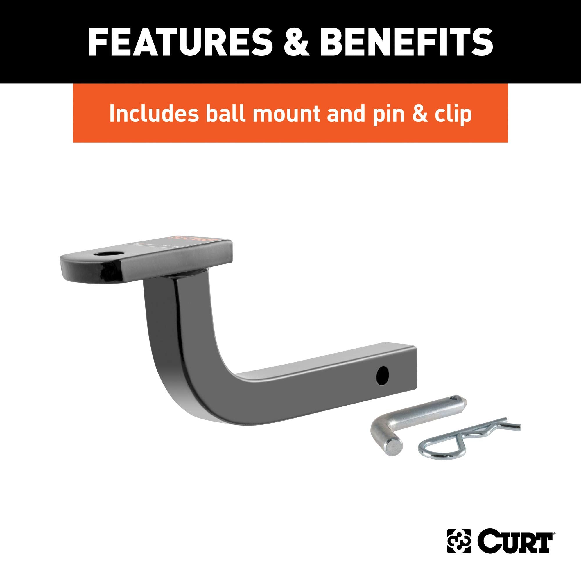 Class 1 CURT Trailer Hitch with Ball Mount, 1-1/4-In Receiver, Fits Select Scion tC