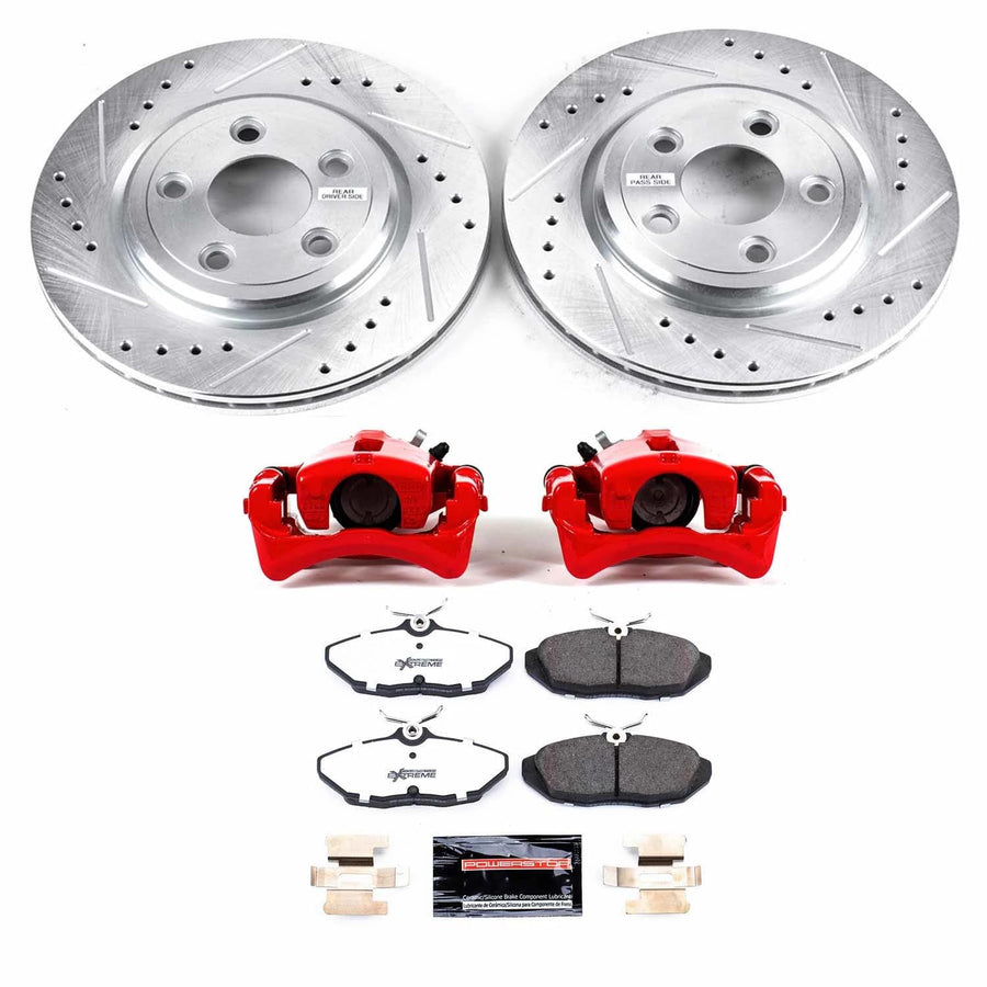 Power Stop KC1360-26 Z26 Street Warrior Rear Brake Kit For Jaguar Ford S-Type 2000-2002 [Model Specific]