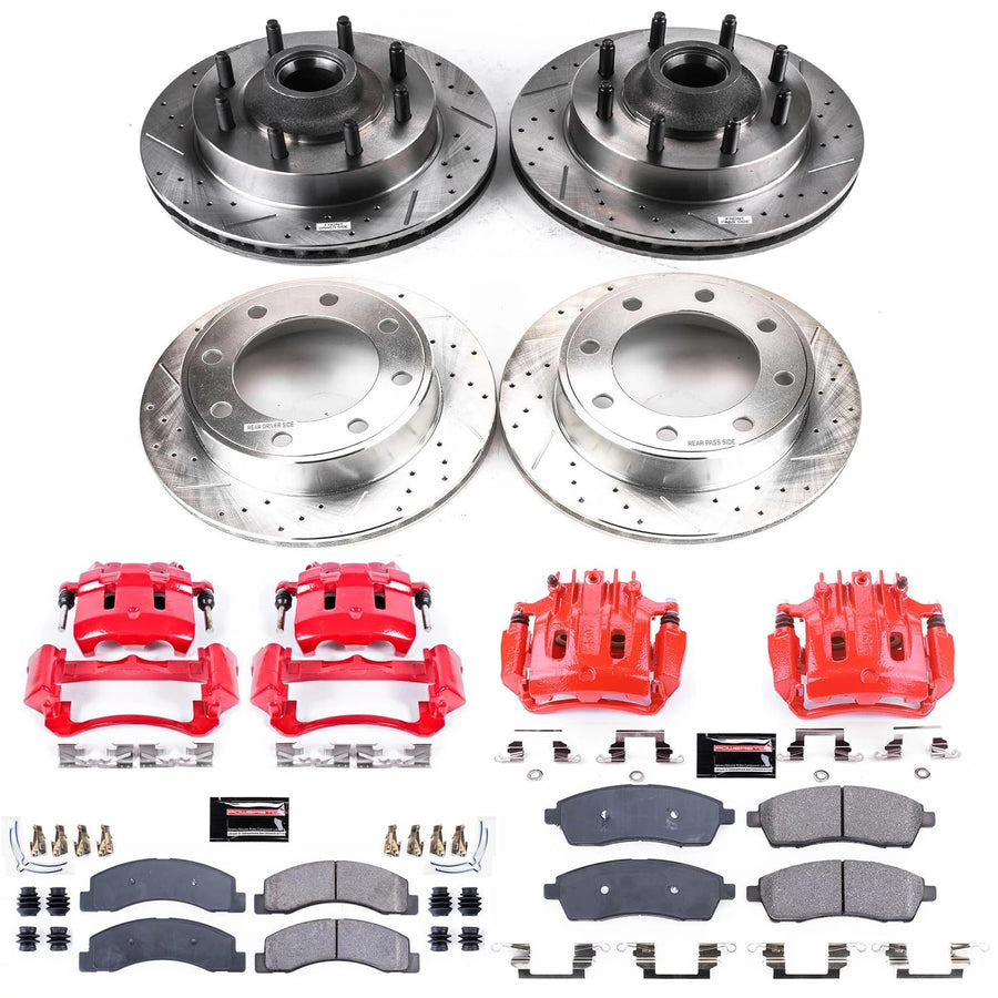 Power Stop 1-Click Performance Brake Kit with Caliper For Ford Excursion 2003-2005, Ford F-250 Super Duty 2003-2004, Ford F-350 Super Duty 2003-2004 [Model Specific]